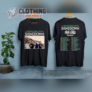 The Revolutions Live Tour Shirt, Shinedown Band Tour 2023 Shirt, Shinedown Papa Roach 2023 Merch, Shinedown Setlist 2023 T- Shirt
