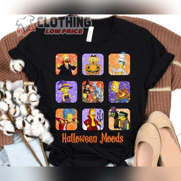 The Simpson Halloween Moods Shirt, Simpsons Treehouse Of Horror Halloween Shirt, Spooky Halloween Shirt, Best Halloween Costumes Merch