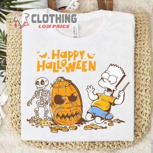 The Simpsons Bart Carves A Homer Pumpkin Halloween T Shirt Simpsons Family Halloween Disneyland Family Trip Shirt2