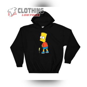 The Simpsons Bart Simpson Piss Art Cartoon T Shirt Hoodie Hoody T-Shirt Men Women Unisex