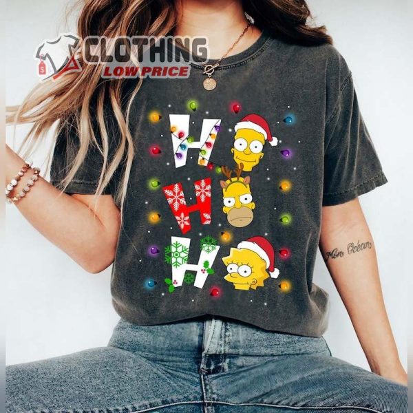 The Simpsons Christmas Ho Ho Ho T-Shirt, Homer Simpson Bart Simpson SHirt, Lisa Simpson Christmas Squad Christmas Movie Cartoon Sweater