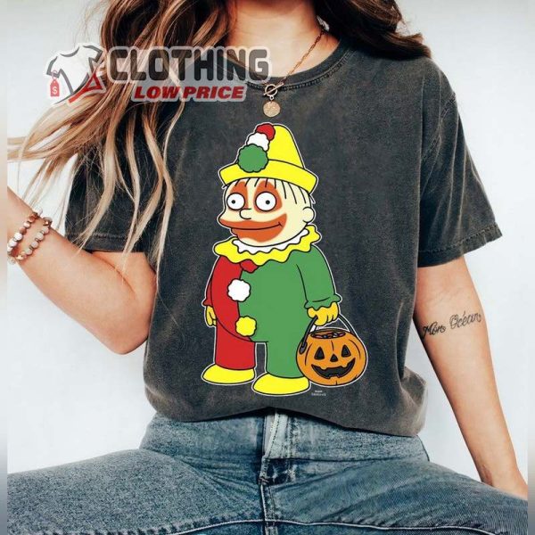 The Simpsons Treehouse Of Horror Halloween Clown Ralph  T-Shirt, Simpsons Halloween Family Vacation Funny Scar Cartoon Halloween Shirt