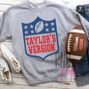 Travis And Taylor Funny Football Party Shirt, Taylor’S Version Football Shirt, Gameday Shirt, Kelce Era Swiftie Tee