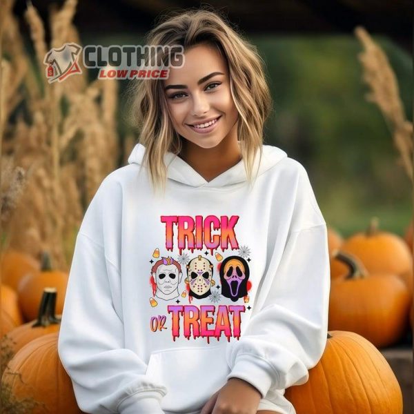 Trick Or Treat Halloween Shirt, Halloween Killer Shirt, Cute Halloween Tee, Horror Squad Hoodie, Horror Hoodie Lover Gift