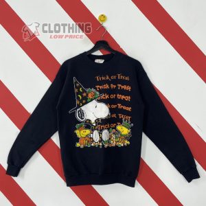 Trick Or Treat Snoopy Halloween Cosplay Merch Snoopy Woodstock Witch In Halloween Long Sleeve Peanuts Sweatshirt Snoopy Peanut 1