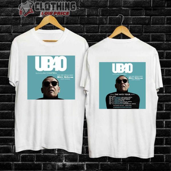 UB40 Ali Campbell Tour 2024 Merch, UB40 The Hits Tour 2024 Shirt, UB40 Concert Tee, UB40 Ali Campbell Bitty Mclean T-Shirt