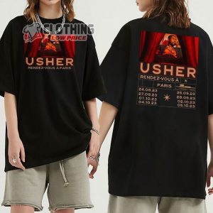 Usher My Way The Vegas Residency Tour Dates Updated 2023 Unisex T-Shirt, Usher Us Tour Ticket 2023 Shirt, Usher Tour Merch, Usher Raymond T-Shirt