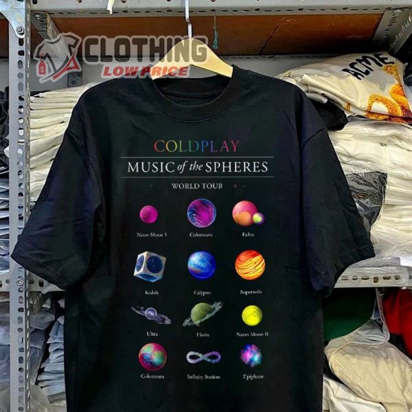 Vintage Coldplay World Tour 2023 Shirt, Coldplay 2023 Music Of The Spheres Tour T- Shirt, Coldplay Tickets 2024 Merch