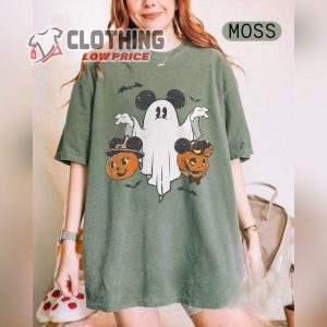 Vintage Cute Mickey Ghost Shirt, Mickey’S Not So Scary Pumpkin Halloween  T-Shirt, Mickey Boo Pumpkin Bat Shirt