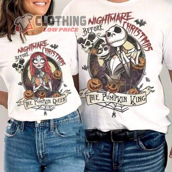 Vintage Disney Halloween The Nightmare Before Christmas Shirt Jack And Sally Couple Shirt The Pumpkin King And Queen Shirt Oogie Boogie Bash 2023 Shirt 1