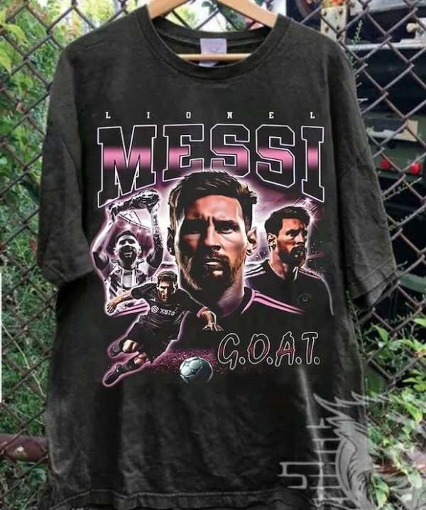 Vintage Lionel Messi Miami Shirt, Messi Goat T-Shirt, World Cup Fan Gift, Messi Trending Merch, Inter Miami Messi 10, Leo 10 Gifts