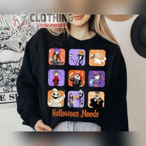 Vintage The Nightmare Before Christmas Halloween Moods T Shirt Jack Skellington Oogie Boogie Shirt Disneyland Halloween Party Gift 1