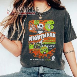 Vintage The Nightmare Before Christmas Poster T Shirt Jack Skellington Shirt Oogie Boogie Tee Disneyland Halloween Party 2023 Gift 1