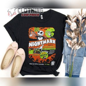 Vintage The Nightmare Before Christmas Poster T Shirt Jack Skellington Shirt Oogie Boogie Tee Disneyland Halloween Party 2023 Gift 2