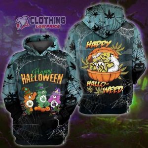 Weed Dont Care Bears Happy Halloween 3D Merch, Happy Halloween Bear Shirt, Bear In Pumkin Halloween Hoodie 3D All Over Printed