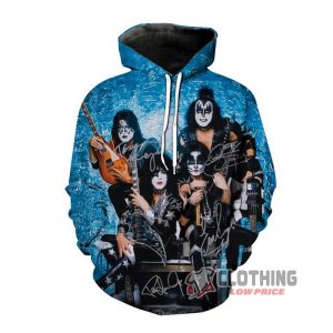 Winter New Rock Kiss Band Halloween Merch, The Band Kiss Sweatshirt, Kiss Band Halloween Hoodie 3D All Over Printed