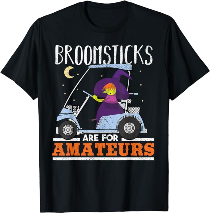 Witch Riding a Golf Cart Funny Halloween Shirt amazon