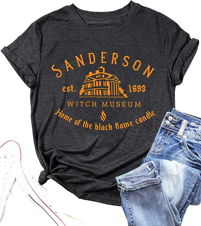 Women Sanderson Letter Print Graphic T Shirt amazon