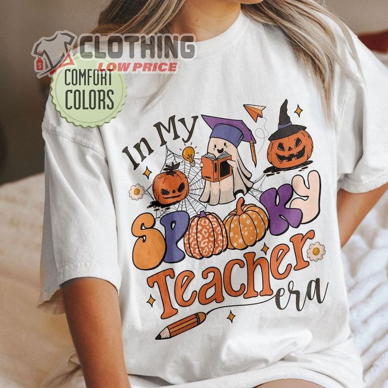 Spooky Teacher Halloween Ghost T-Shirt