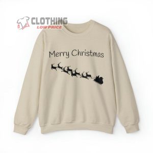 Merry Christmas Reindeer Sweatshirt, Christmas Santa Shirt, Happy Christmas Day, Christmas Tee Gift