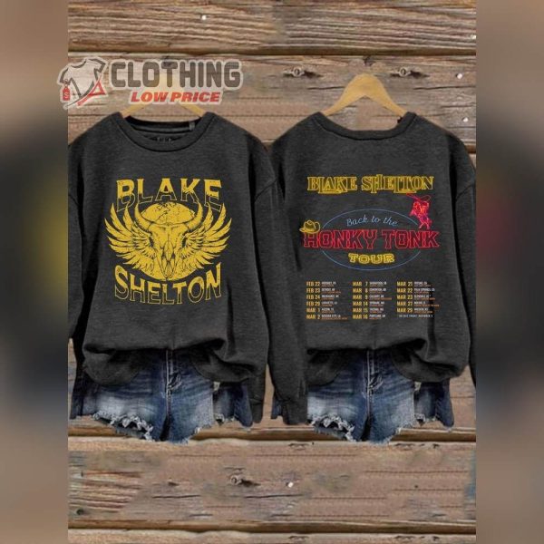 2024 Blake Shelton Back To The Honky Tonk Tour Setlist Sweatshirt, Blake Shelton 2024 Concert Shirt, Blake Shelton Fan Shirt, Blake Shelton 2024 Album Shirt