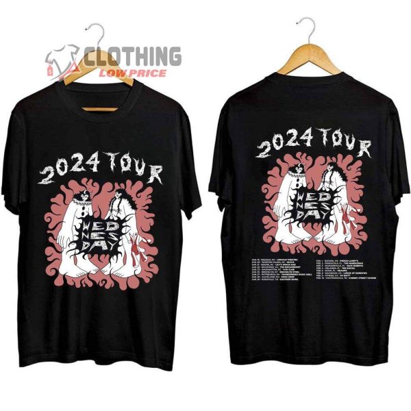 2024 Wednesday Band Tour Merch, Wednesday East Coast Tour 2024 Shirt, Wednesday Band Fan Shirt, Wednesday 2024 US Tour Tickets T-Shirt