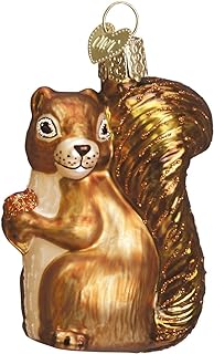  Glass Blown Squirrel Christmas Ornament