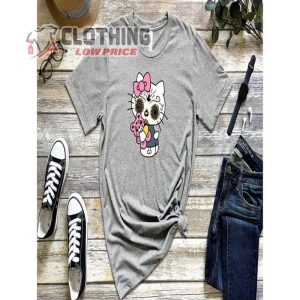 Adorable Hello Custom Kitty Dia De Los Muertos Tshirt Unisex Day Of The Dead Kitty Shirt 1