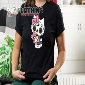 Adorable Hello Custom Kitty Dia De Los Muertos Tshirt Unisex Day Of The Dead Kitty Shirt 3