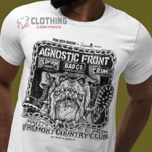 Agnostic Front Gig Flyer Unisex T Shirt Agnostic Front Fremont Country Club Las Vegas Merch1 2