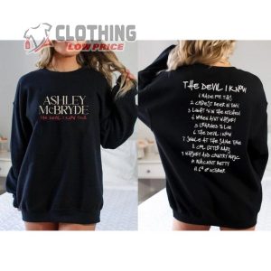 Ashley Mcbryde Song The Devil I Know Tour 2023 T- Shirt, Ashley Mcbryde Sweatshirt, Ashley Mcbryde Setlist 2023 Merch