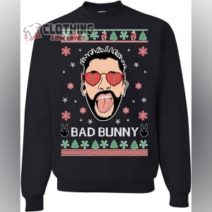 Bad Bunny Christmas Sweatshirt Bunny Christmas Bad Bunny Tour 2024 Merch Bad Bunny Christmas Shirt Happy Chrismas Shirt