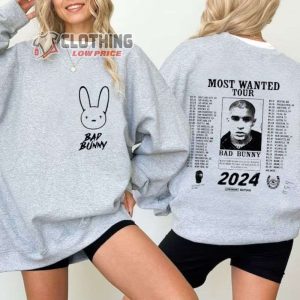 Bad Bunny Concert 2024 Merch Bad Bunny Most Wanted Tour 2024 Sweatshirt Most Wanted Tour Hoodie 1