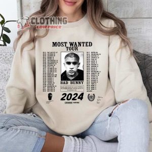 Bad Bunny Most Wanted Tour Merch Most Wanted Tour Tickets Shirt Bad Bunny 2024 North American Tour T Shirt 3