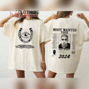 Bad Bunny Most Wanted United States Tour Setlist 2024 Unisex Shirt Nadie Sabe Lo Que Va A Pasar Maana El Conejo Malo Shirt Bad Bunny Presale 2024 Concert Merch1
