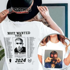 Bad Bunny Wanted 2024 Tour Sweatshirt, Bad Bunny Tour Dates 2024 Shirt, Bad Bunny Shirt, Wanted 2024 Tour Merch