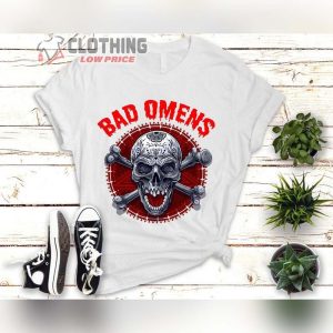 Bad Omens Totenkopf Style Shirt Bad Omens Skull T Shirt Unheilvoller Look Shirt Bad Omens Merch1 2