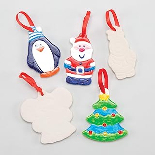 Baker Ross EX591 Ceramic Tree Ornaments Pack of 6 amazon