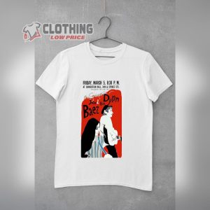 Bob Dylan White Unisex T Shirt Joan Baez Poster Shirt Birthday Gift