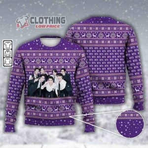 Bts Ugly Christmas Kpop 3D Sweater, Bangtan Santa Claus Sweatshirt, BTS Christmas Gift Shirt, Army Apobangpo Christmas Pattern Hoodie