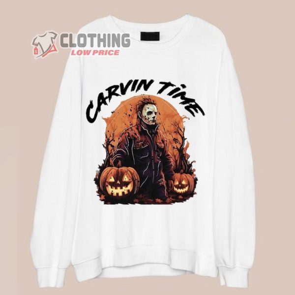 Carvin Time Michael Myers Shirt, Michael Myers Halloween Sweatshirt, Vintage Halloween Shirt, Horror Movie Shirt, 13Th Of June, Myers Thriller Gift