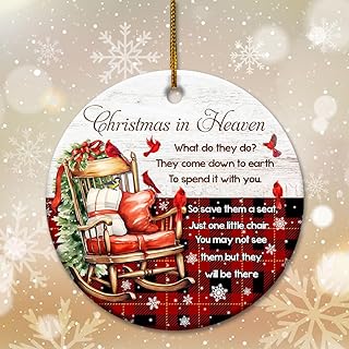 Christmas in Heaven Ceramic Ornament Cardinal Ornament Memorial Ornament amazon