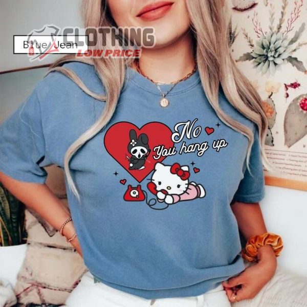 Comfort Colors Hello Kitty No You Hang Up Ghostface Halloween Shirt,  Hello Kitty Apparel Fall Shirt