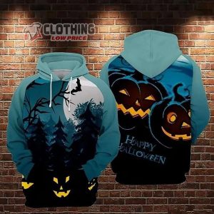 Creative Halloween Pumpkin Shirt, Halloween 3D Shirt, Scary Skull Paint All Over Print Hoodie,Halloween Sweatshirt, Halloween Gift