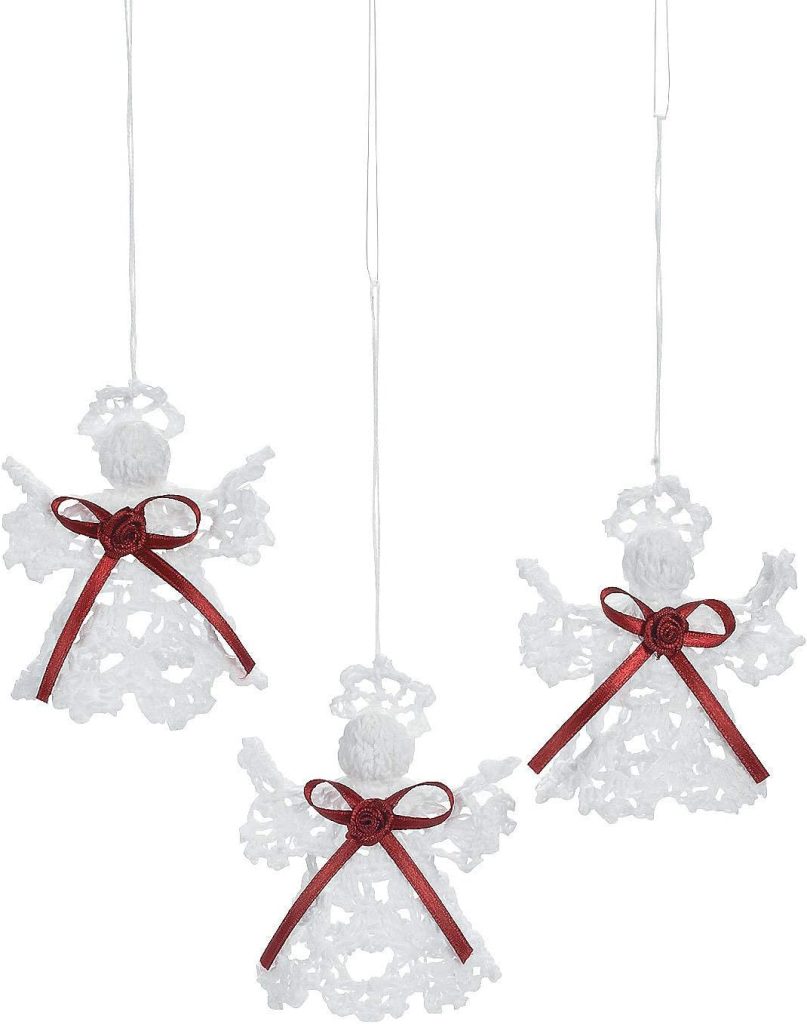 Crocheted Angel Ornaments Set of 12 Christmas Tree Decorations amazon