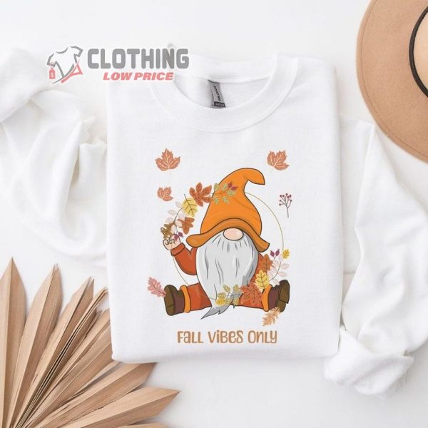 Cute Gnomes Fall Hoodie, Thanksgiving Gnome’S T-Shirt, Fall Vibes Only Shirt, Fall Shirt, Autumn Gnomes Tee, Gift For Thanksgiving