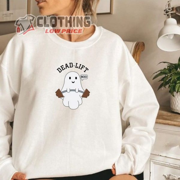 Dead Lift Ghost Halloween, Funny Ghost Gym Sweatshirt, Ghost Halloween Sweathirt, Weightlifting Sweatshirt, Cute Ghost Dead Lift Sweat