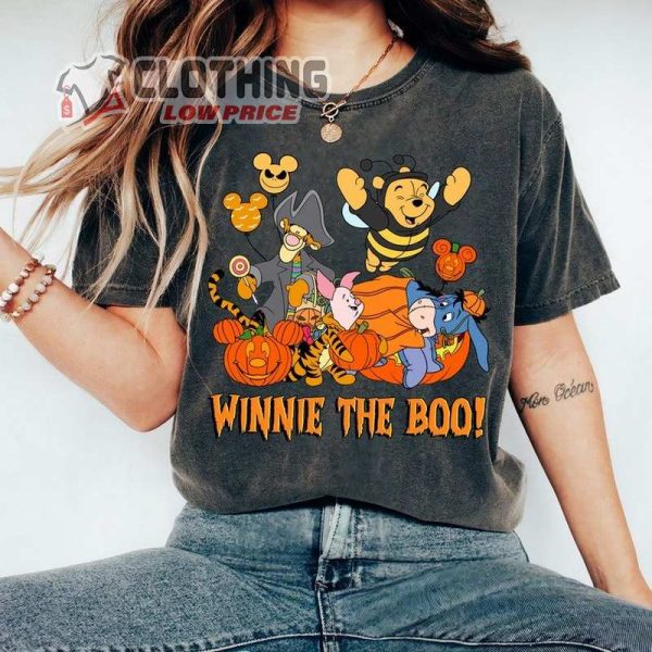 Disney Winnie The Pooh Halloween Costume Shirt, Winnie The Boo Vampire Witch Halloween Mickey Balloon Shirt, Disney Spooky Season Shirt