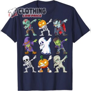 Dabbing Halloween Boys Skeleton Ghost Witch Pumpkin Zombie Scary Pumpkin Mummy T Shirt2 1
