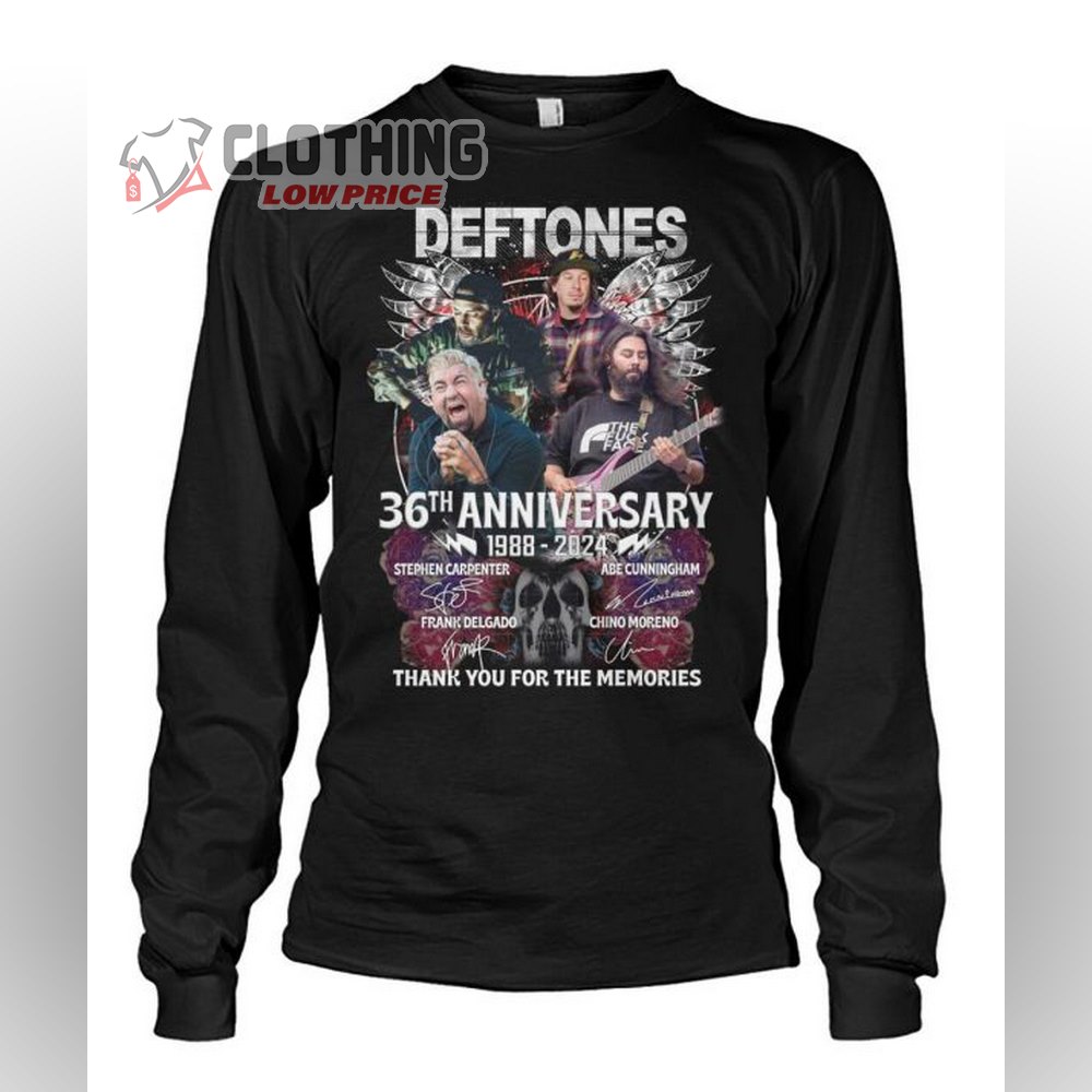 Deftones 36th Anniversary 1988 2024 Thank You For The Memories Merch